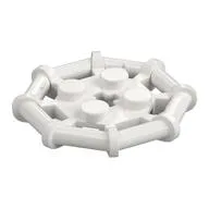 Plate Special 2 x 2 with Bar Frame Octagonal, Reinforced, Completely Round Studs, White