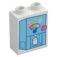 Duplo Brick 1 x 2 x 2 with Soft Serve Machine Print, White