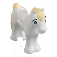 Animal, Horse / Foal, 1 x 1 Cutout with Bright Blue Eyes, Bright Light Yellow Mane, Tail Print, White