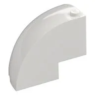 Brick Round Corner 5 x 5 x 3 1/3 Quarter Dome Top [Plain], White