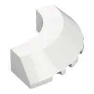 Brick Round Corner 5 x 5 x 1 Slope, Bottom Cut Outs, No Studs, Flat Top, White