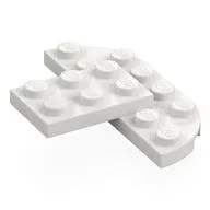 Plate Special Round Corners 2 x 6 Double with 2 x 3 Extension, White