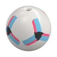 Minifig Head Special, Sphere Football with Dark Pink/Dark Azure/Black Markings Print, White