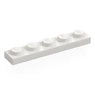 Plate 1 x 5, White
