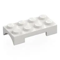 Wheel Arch, Mudguard 2 x 4 Studded, Rounded Arch, White