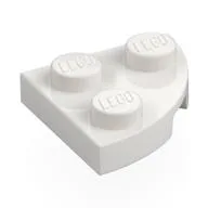 Plate Round Corner 2 x 2, White