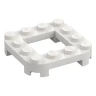 Plate Round Corners 4 x 4 x 2/3 Circle with 2 x 2 Opening, White