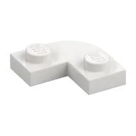 Plate Round Corner 2 x 2 with 1 x 1 Cutout, White