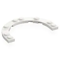 Plate Round Half 5 x 8 with 4 x 6 Round Cutout, White