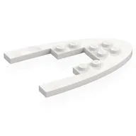 Plate Rounded Half, Oval 6 x 8 with Cutout, White