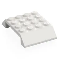 Brick Sloped 45° 6 x 4 Double with 4 x 4 Cutout, White