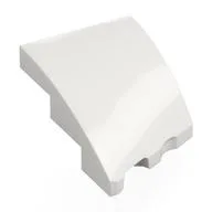 Brick Wedged, Curved 3 x 2 with Stud Notch Left, White