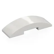 Brick Curved 6 x 2 Double with No Studs, White