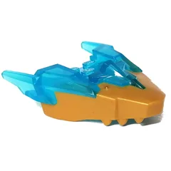Creature Body Part, Dragon Head with Trans-Light Blue Horns Pattern, White