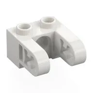 Technic Brick 1 x 2 with Hole and Dual Beam Extensions, White