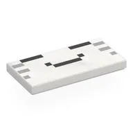 Tile 2 x 4 with Pixelated Ghast Face Print, White