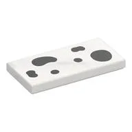 Tile 2 x 4 with Black Dalmatian Spots Print, White