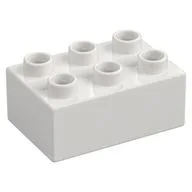 Duplo Brick 2 x 3, White