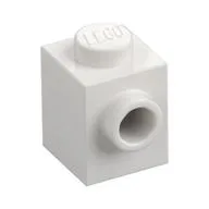 Brick Special 1 x 1 with Stud on 1 Side, White