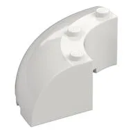 Brick Round Corner 6 x 6 x 2, White
