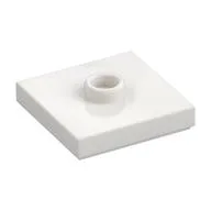 Plate Special 2 x 2 with Groove and Center Stud (Jumper), White