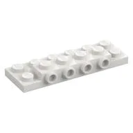 Plate Special 2 x 6 x 2/3 with 4 Studs on Side, 1 Support Wall on Bottom, White