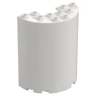 Cylinder Half 3 x 6 x 6 with 1 x 2 Cutout, White