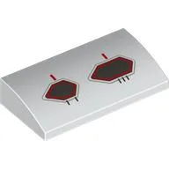 Brick Curved 2 x 4 x 2/3 No Studs with Black/Red Air Intakes Print, White