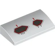 Brick Curved 2 x 4 x 2/3 No Studs with Black/Red Air Intakes Print, White