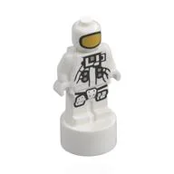 Minifig Trophy Statuette with Astronaut Print, White