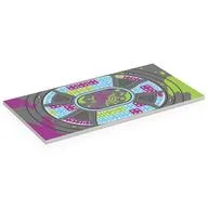 Tile 8 x 16 with Dance Floor, Light Bluish Gray Surface, Lime/Bright Light Blue/Magentas Squares, Splotches Print, White