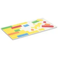 Tile 8 x 16 with LEGO Bricks, Wall, Yellow Minifig Print, White