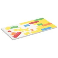 Tile 8 x 16 with LEGO Bricks, Wall, Yellow Minifig Print, White