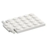 Plate Special 4 x 6 with Trap Door Hinge [Long Pins], White