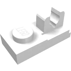 Plate Special 1 x 2, Top Clip [Split], White