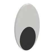 Shield Ovoid with Grip and Black Oval (Eye) Print, White