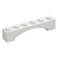 Brick Arch 1 x 6 Raised Arch, White