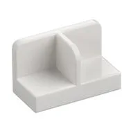Panel 1 x 2 x 1 with Rounded Corners and Central Divider, White