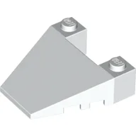 Brick Wedged, Sloped 4 x 4 Taper, with Stud Notches, White