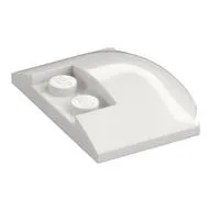 Brick Round 3 x 4 x 2/3 Triple Curved with 2 Sunk Studs, White