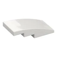 Brick Curved 4 x 2 No Studs, White