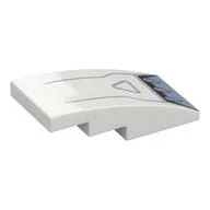 Brick Curved 4 x 2 No Studs with Sand Blue Engine Intake Print, White