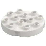 Duplo Plate Round 4 x 4, White