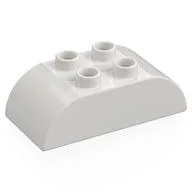 Duplo Brick 2 x 4 Curved Top, White