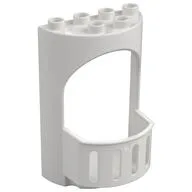Duplo Building Wall 4 x 3 x 5 Curved Turret with Balcony - Castle, White