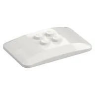 Brick Curved 6 x 4 x 2/3 Quad Curved with 2 x 2 Studs, White