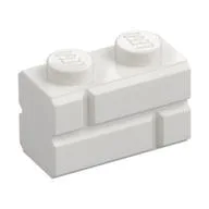 Brick Special 1 x 2 with Masonry Brick Profile, White