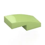 Brick Curved 2 x 1 No Studs [1/2 Bow], Yellowish Green