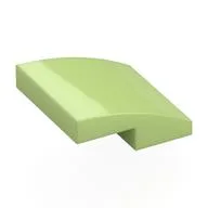 Brick Curved 2 x 2 x 2/3, Yellowish Green