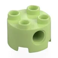 Brick Round 2 x 2, Pin Holes, Yellowish Green